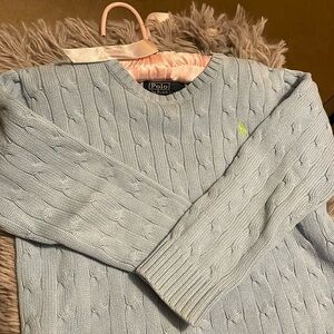 Ralph Lauren Cable Knit Sweater, Light Blue
